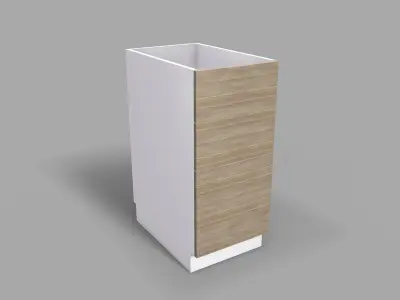 Kitchen Cabinet with Drawers v2 - 40 cm Low-poly 3D model