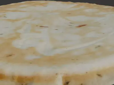  Round Flatbread Scan Low-poly 3D model