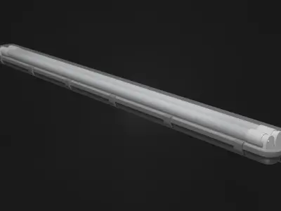 Fluorescent Lamp Low-poly 3D model get