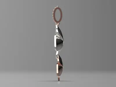 Floral Double Pendant in Rose Gold jp0274 3D print model