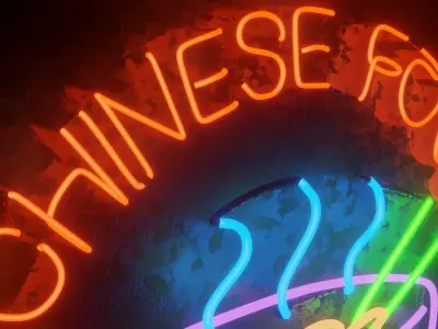 Neon 3D Model 4 - CHINESE FOOD 3D model