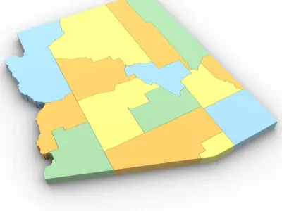 Arizona Political Map 3D model