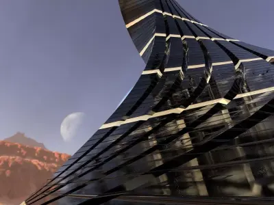 Twisted Layered Tower Glass 3D model