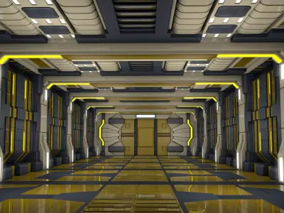 Sci Fi Corridor 3D model 130
