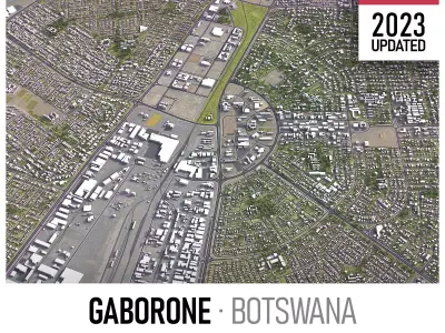 Gaborone - 3D City Low-poly 3D model