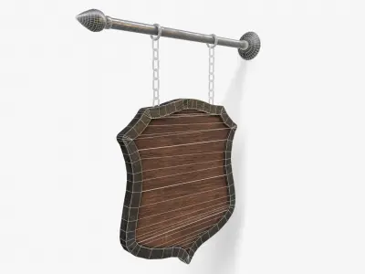 Shield Sign Low-poly 3D model