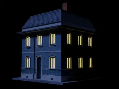 Old Building Low-poly 3D model