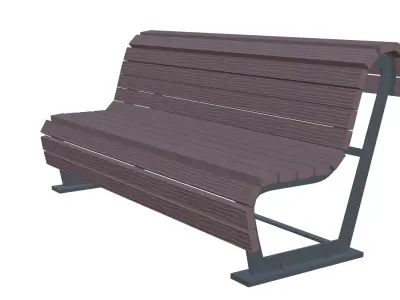 Outdoor Wooden Bench 13 Low-poly 3D model
