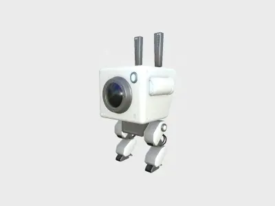Robot C2 White - Sentinel Character SciFi Design Low-poly 3D model