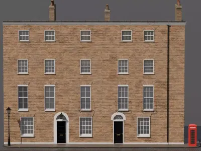 Modular 4th floor London house Low-poly 3D model