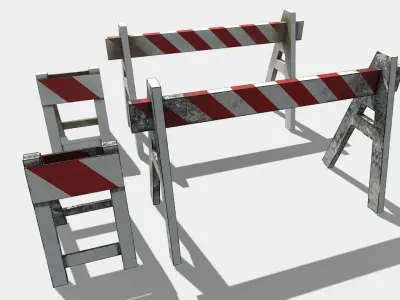 Road Barriers Low-poly 3D model