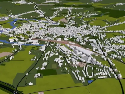 Luxembourg City Low-poly 3D model