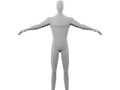 Low Poly Rigged Male Character Neutral Low-poly 3D model