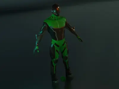 sci fi character soldier Low-poly 3D model