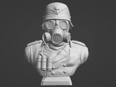 Valour Korps Gas Mask Soldier Bust  3D print model