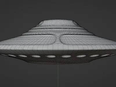 MYSTICAL FLYING SAUCER UFO Low-poly 3D model