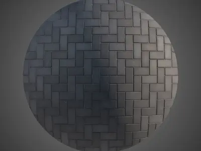 Large Area Herringbone concrete paving 02 - 15 Variations Texture