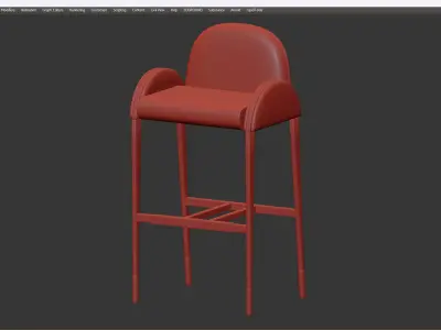 BAR CHAIR MILLER Low-poly 3D model