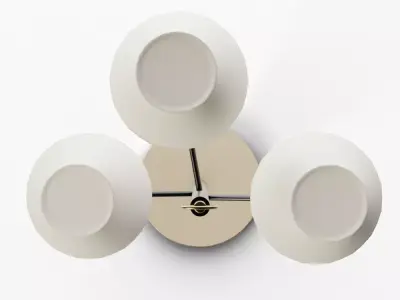 Rachel Metal Triple Head Floor Lamp Antique Brass Low-poly 3D model