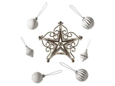 Set of Christmas tree decorations 3D model