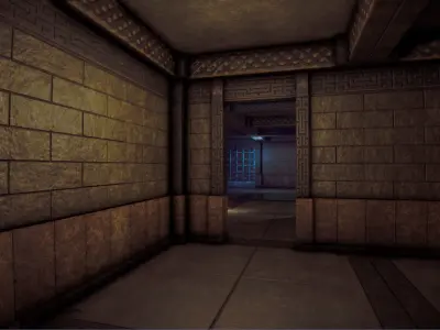 Modular Dungeon Kit with  Low-poly 3D model