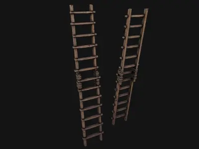 Ladder wooden Low-poly 3D model