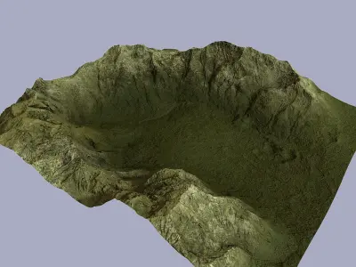 Terrain mountain Low-poly 3D model