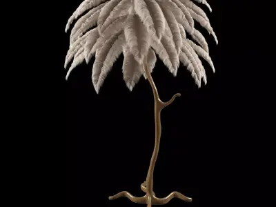 Feather floor lamp 3D model
