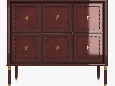 classical walnut cabinet 3D model