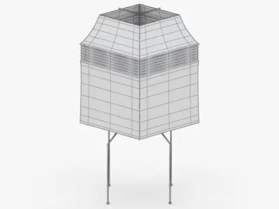1408 - Paper Lamp Low-poly 3D model