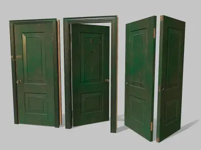 Door green 02 Low-poly 3D model