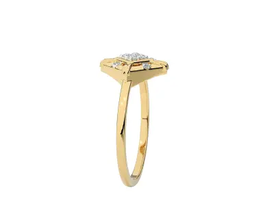 Light Minimalist Diamond Ring 3D print model 28