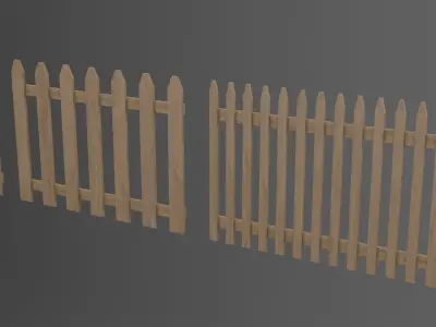 16 Picket fence styles 3D model