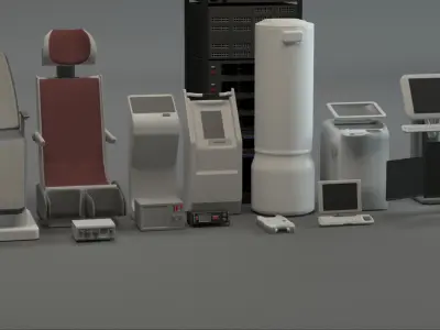 tech sci-fi props Low-poly 3D model