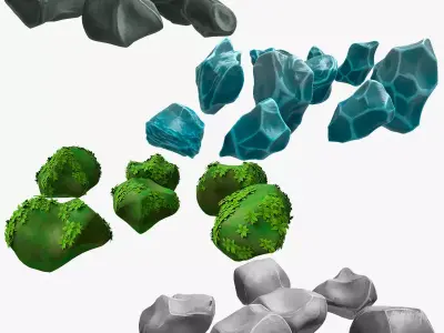 Stylized Rock for Cartoon and Anime Low-poly 3D model