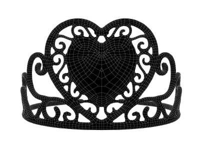 Heart Tiara v1 003 Low-poly 3D model