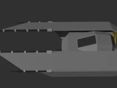 Low Poly Sci fi Fighter Base Concept Low-poly 3D model