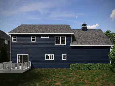 Set of 3 American Style Houses Architectural 3D Models 3D model