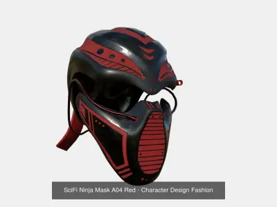 10 SciFi Ninja Mask A Collection - Character Design Fashion 3D Model Pack