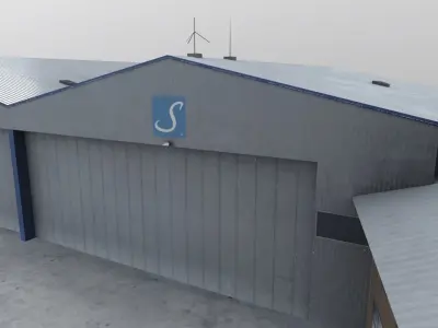 EGCC Signature Hangar Low-poly 3D model