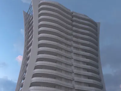 Residential Building Low-poly 3D model