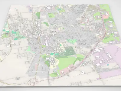 Cityscape Brenham Texas USA 3D model