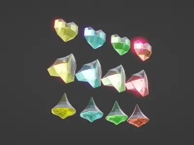Crystals crystal heart Free 3D model