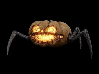 Halloween Pumpkin Monster Low-poly 3D model