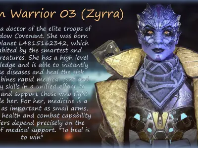 Alien Warrior 03 Low-poly 3D model