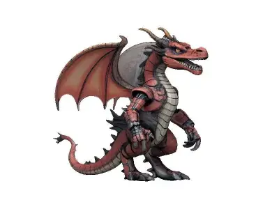 Dragon Cyborg Low-poly 3D model