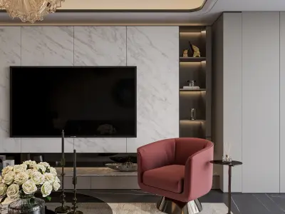 Luxurious living room space 3D model