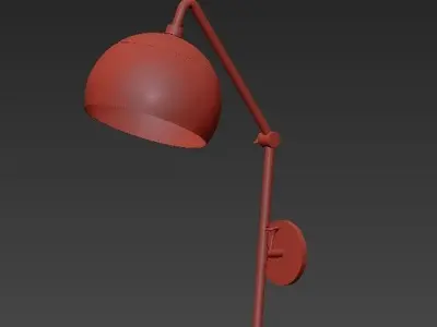 Emotional brass wall lamp with clear glass shade 3D model