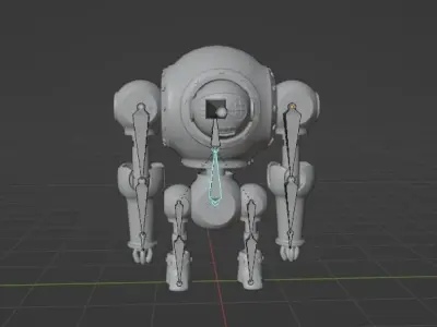 Old Robot Low-poly 3D model