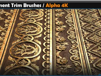 70 Ornament Trim Brushes  Vol 01 Texture
